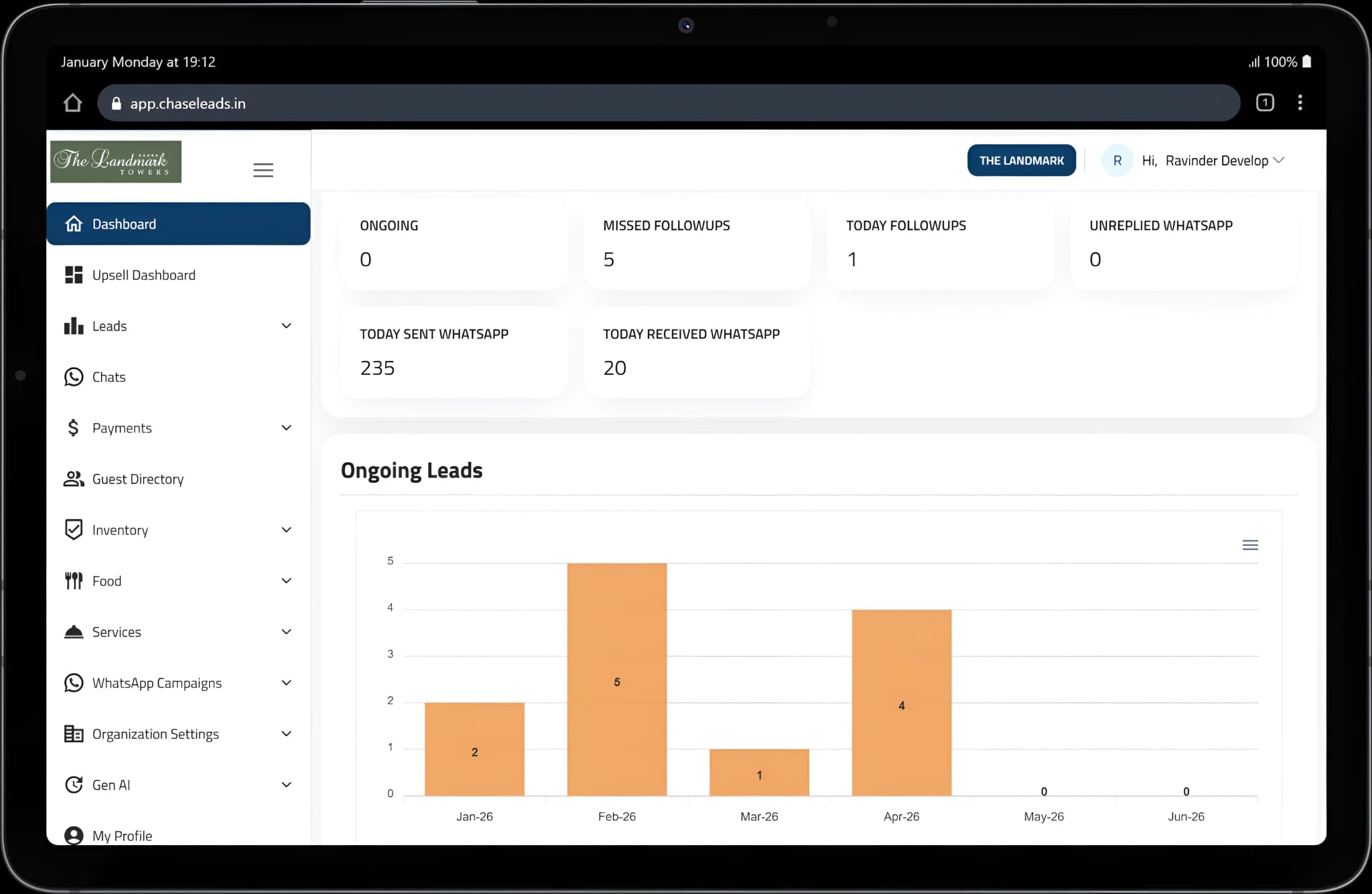 Banquet First Dashboard Interface